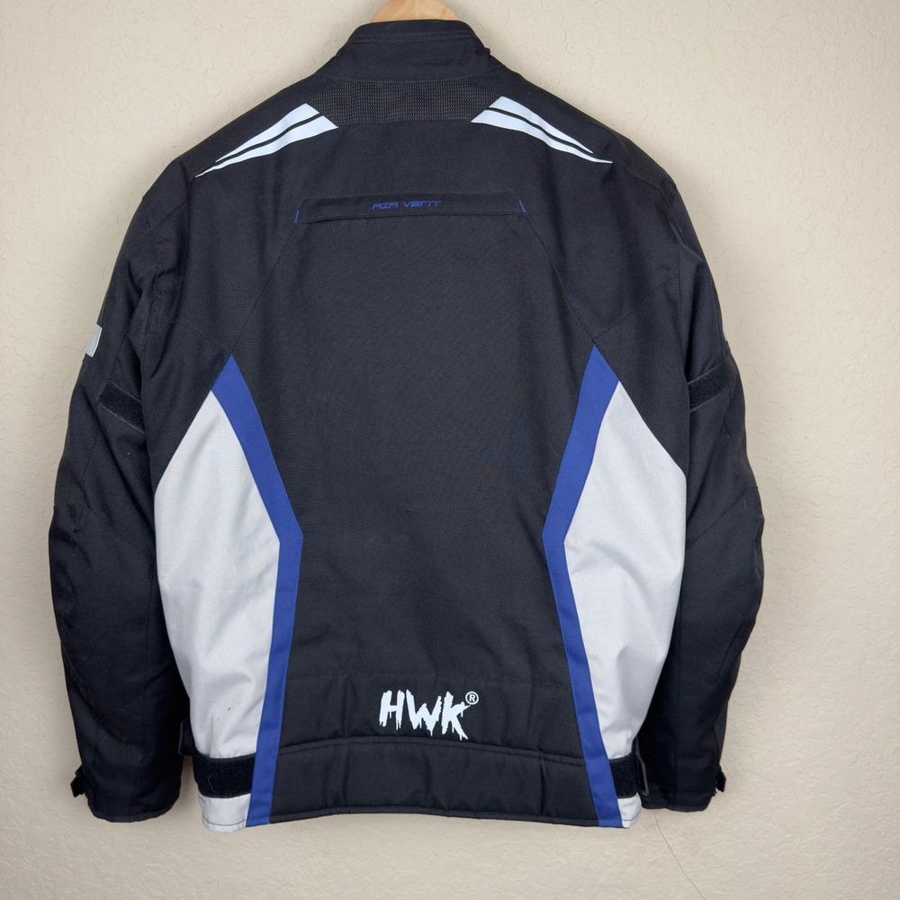 HWK Motorcycle Jacket Scorpion Mens 2XL Black Blue Grey Motorsports Riding Gear - Picture 2 of 9